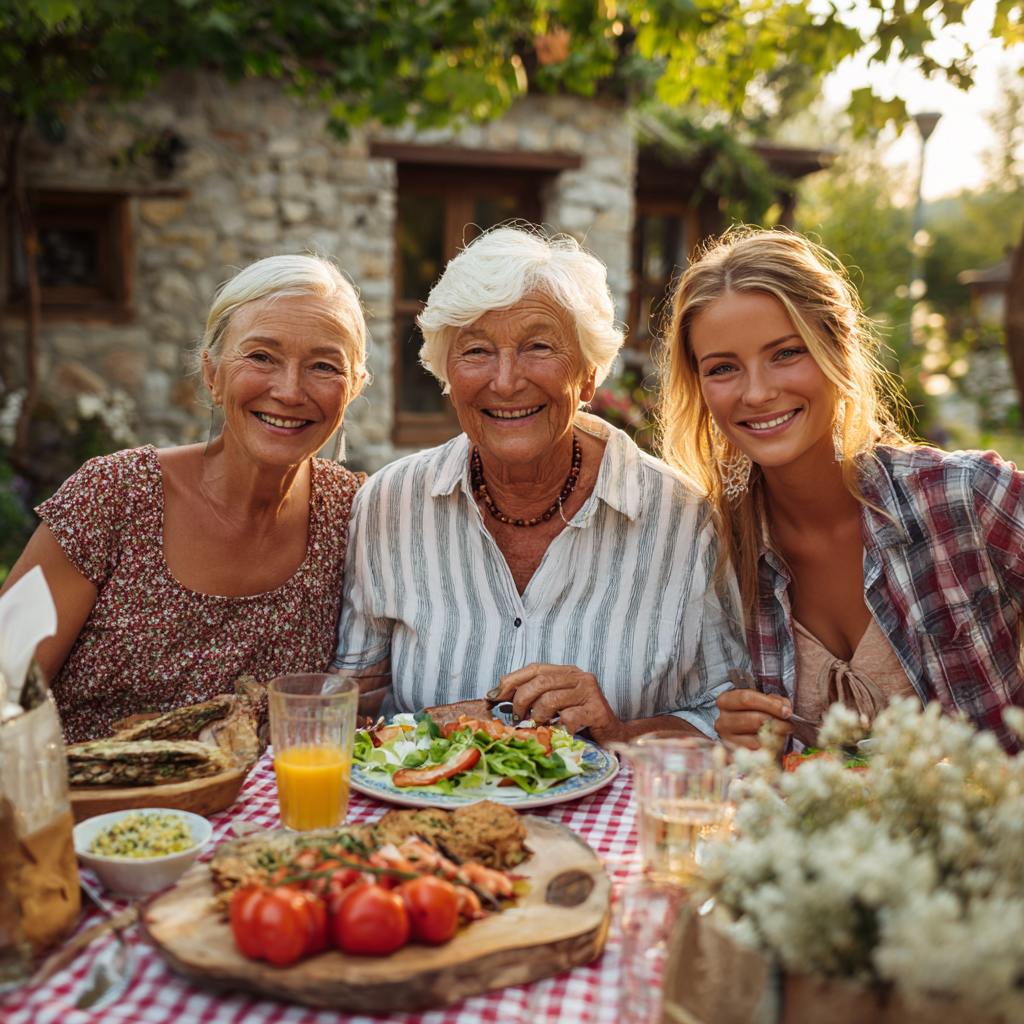 Smiling middle-aged Czech woman preparing healthy meal in modern kitchen, looking confident and happy